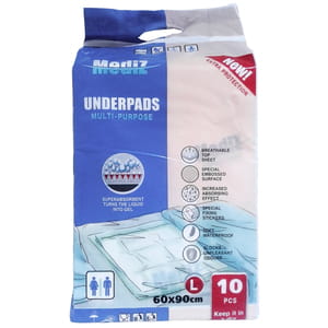 Пелюшки гігієнічні вбираючі MEDIZ (Медіз) розмір 60 см х 90 см 10 шт
