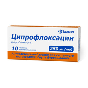 Ципрофлоксацин табл. п/о 250мг №10