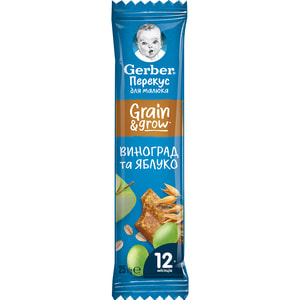 Батончик фруктово-злаковый NESTLE GERBER (Нестле Гербер) Виноград и яблоко 25 г
