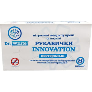 Перчатки Dr.White Innovation (Др.Вайт Инноватион) смотровые нитриловые неприпудренные нестерильные размер M 1 пара