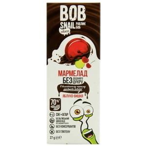 Мармелад фруктовий Bob Snail (Боб Снеіл) Равлик Боб яблуко-вишня в бельгійському чорному шоколаді 27 г