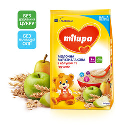 Каша молочная детская Нутриция Milupa (Милупа) Мультизлаковая с яблоком и грушей с 7-ми месяцев мягкая упаковка 210 г