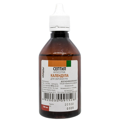 Септил Календула антисептик для рук спиртовмісний (спирт 70%) засіб дезінфікуючий флакон 100 мл