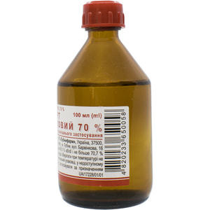 Спирт этиловый 70% р-р д/наруж. примен. 70% фл. 100мл