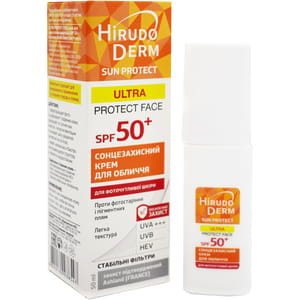 Крем для лица HIRUDODERM (Гирудодерм) Sun Protect Ultra Protect Face солнцезащитный SPF50+ 50 мл