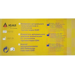 Измеритель (тонометр) артериального давления Igar (Игар) механический со стетоскопом