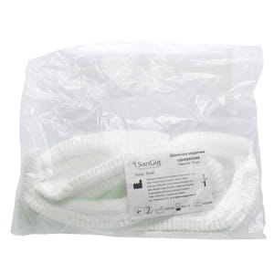 Шапочка медицинская одноразовая нестерильная с двумя резинками цвет белый 10 шт Sangig