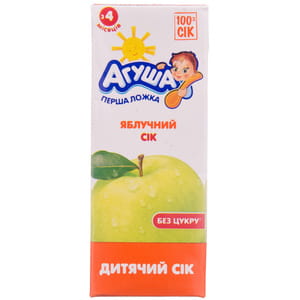 Сок детский АГУША яблочный осветленный 200 мл