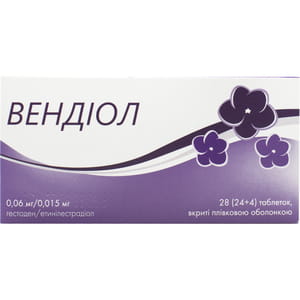 Вендіол табл. в/о 0,06мг/0,015мг №28