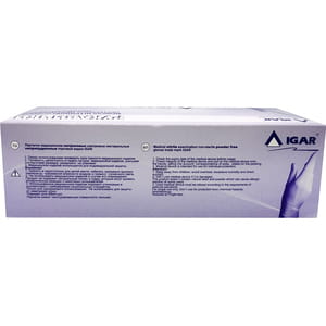 Перчатки Igar (Игар) смотровые нитриловые неприпудренные нестерильные синие размер M 1 пара