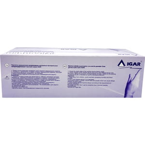 Перчатки Igar (Игар) смотровые нитриловые неприпудренные нестерильные синие размер L 1 пара