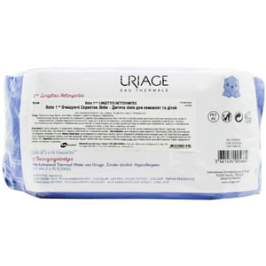 Салфетки для тела URIAGE (Урьяж) Bebe очищающие мягкие первые для детей и младенцев 70 шт Акция 1+1