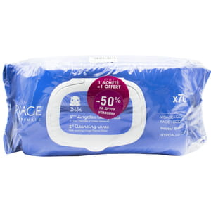 Салфетки для тела URIAGE (Урьяж) Bebe очищающие мягкие первые для детей и младенцев 70 шт Акция 1+1
