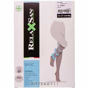 Гольфи компресійні RELAXSAN (Релаксан) Basic 280 ден (22-27мм) розмір 3 чорні 1 пара