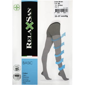 Колготки компрессионные RELAXSAN (Релаксан) Basic 280 ден (22-27мм) размер 3 черные 1 пара
