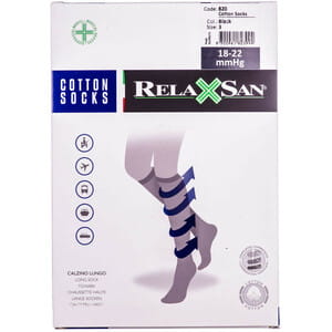 Гольфы RELAXSAN (Релаксан) хлопок для мужчин 140 ден (18-22мм) размер 3 черные 1 пара