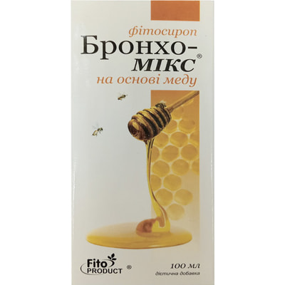 Фитосироп от бронхита Бронхо-Микс на основе мёда флакон 100 мл
