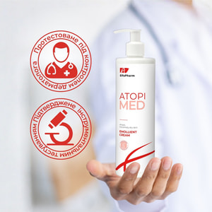 Крем для тела ELFA PHARM (Эльфа Фарм) Atopi Med (Атопи мед) смягчающий для атопической и экстремально сухой кожи младенцев, детей и взрослых 400 мл