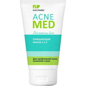 Маска для лица ELFA PHARM (Эльфа Фарм) Acne Med (Акне мед) 2 в 1 очищающая 40 мл