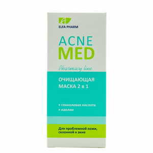 Маска для лица ELFA PHARM (Эльфа Фарм) Acne Med (Акне мед) 2 в 1 очищающая 40 мл