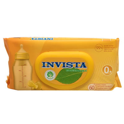 Серветки вологі INVISTA (Інвіста) для дітей з перших днів життя біорозкладні 60 шт
