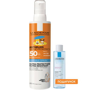 Набір La Roche-Posay (Ля Рош-Позе) Спрей сонцезахисний дитячий Антеліос Дермо-Педіатрікс SPF50+ 200 мл + Вода міцелярна 50 мл