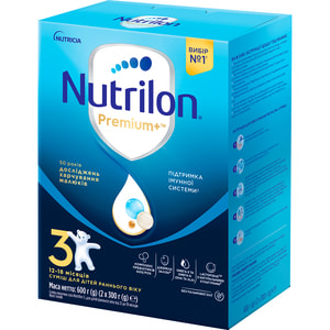 Смесь молочная детская Нутриция NUTRILON (Нутрилон) 3 Premium+ с постбиотиками с 12 до 18 месяцев 600 г