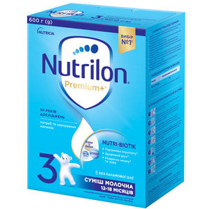 Суміш молочна дитяча Нутриція NUTRILON (Нутрилон) 3 Premium+ з постбіотиками з 12 до 18 місяців 600 г