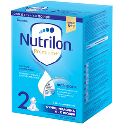 Суміш молочна дитяча Нутриція NUTRILON (Нутрилон) 2 Premium+ з постбіотиками з 6 до 12 місяців 1000 г