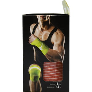 Бинт еластичний медичний Торос Груп з текстильною застібкою колір помаранчевий розмір 1,5 м х 8 см