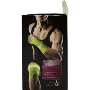 Бинт еластичний медичний Торос Груп з текстильною застібкою колір рожевий розмір 1,5 м х 8 см