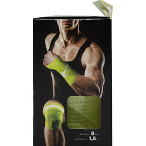 Бинт эластичный медицинский Торос Групп с текстильной застежкой цвет желто-зеленый размер 1,5 м х 8 см