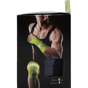 Бинт еластичний медичний Торос Груп з текстильною застібкою колір темно синій розмір 3 м х 8 см