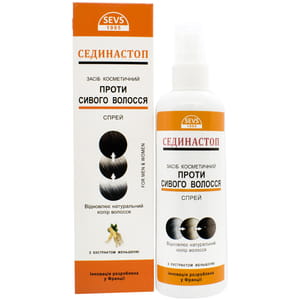 Засіб косметичний SEVS (Севс) Сединастоп проти сивого волосся спрей з екстрактом женьшеня 150 мл