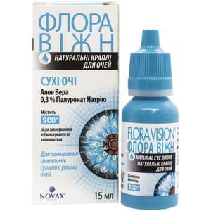 Флора Вижн Сухие глаза капли глазные для облегчения симптомов сухости и усталости глаз флакон 15 мл