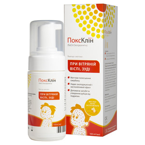 ПоксКлін (PoxClin) мус охолоджуючий для полегшення симптомів при вітряній віспі, зуді 100 мл