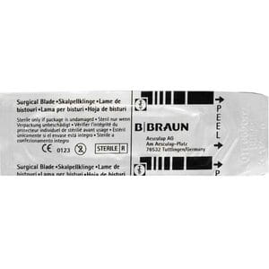 Лезвие для скальпеля карбоновое одноразовое стерильное размер 22 BB522 Braun 1 шт