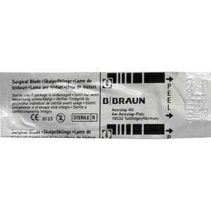 Лезвие для скальпеля карбоновое одноразовое стерильное размер 24 BB524 Braun 1 шт