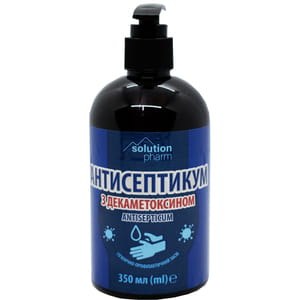 Антисептик для дезинфекции кожи рук Antisepticum (Антисептикум) с декаметоксином спиртосодержащий 350 мл Solution Pharm