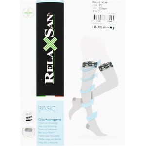 Чулки на резинке компрессионные RELAXSAN (Релаксан) Basic 140 ден (18-22 мм) размер 3 черные 1 пара