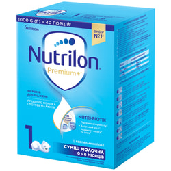 Суміш молочна дитяча Нутриція NUTRILON (Нутрилон) 1 Premium+ з постбіотиками з 0 до 6 місяців 1000 г