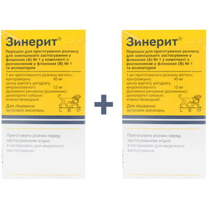 Зинерит пор. д/п р-ра д/наруж. прим. фл. с раств. 30мл 1+1