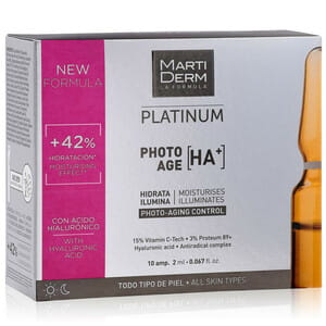 Засіб для обличчя, шиї, зони декольте MARTIDERM (Мартидерм) Фото-Ейдж НА+ зволожуює, надає сяяння для всіх типів шкіри в ампулах по 2 мл 10 шт