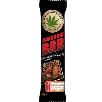 Батончик-мюслі CANNABIS BAR (Каннабіс Бар) з мигдалем + насіння канабісу 40 г