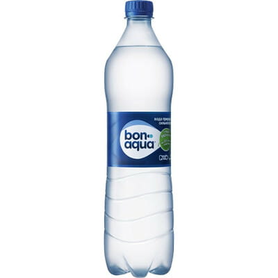 Вода питьевая БонАква сильногазированная 1 л