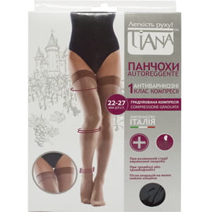 Чулки антиварикозные TIANA 900 (Тиана) 22-27 мм рт ст 280 den размер 3 черные
