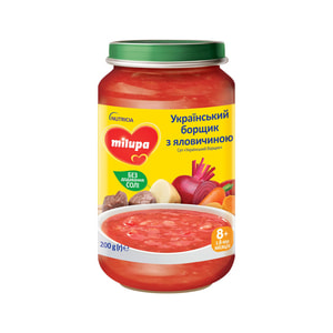Суп детский Нутриция Milupa (Милупа) Украинский борщик с говядиной с 8 месяцев 200 г