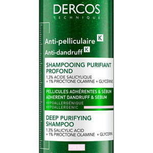 Шампунь-скраб для волосся VICHY (Віши) Деркос для глибокого очищення шкіри голови та волосся проти стійкої лупи та надлишку себуму 250 мл