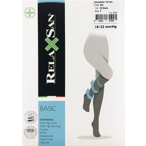 Гольфи компресійні RELAXSAN (Релаксан) Basic 140 ден (18-22 мм) розмір 5 чорні 1 пара