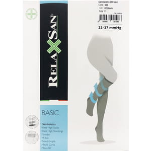 Гольфи компресійні RELAXSAN (Релаксан) Basic 280 ден (22-27мм) розмір 2 чорні 1 пара